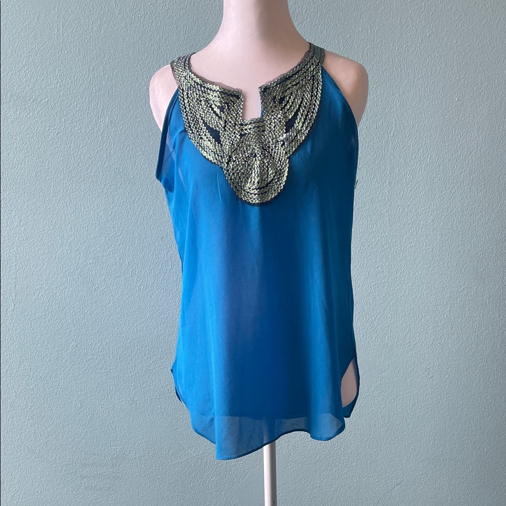 Women’s Teal Beaded Halter Camisole